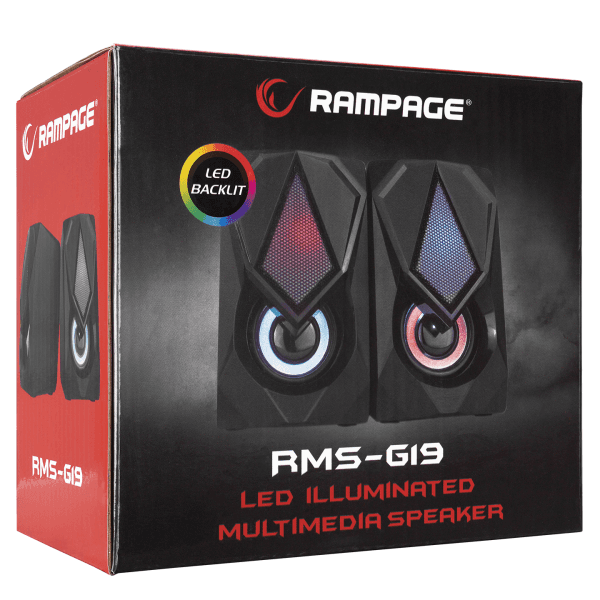 RAMPAGE RMS-G19 2.0 5 WATT LED IŞIKLI SİYAH MULTIMEDIA SPEAKER - 16