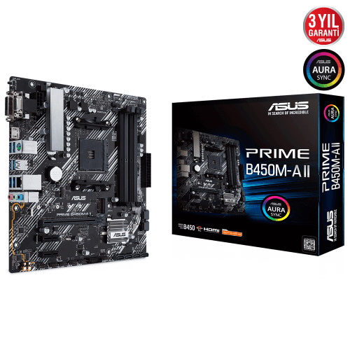 ASUS PRIME B450M-A II AMD B450 AM4 DDR4 4400 HDMI DVI VGA M2 - 4