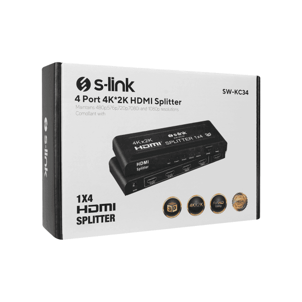 S-LINK SW-KC34 4 PORT 4K*2K HDMI SPLITTER - 4