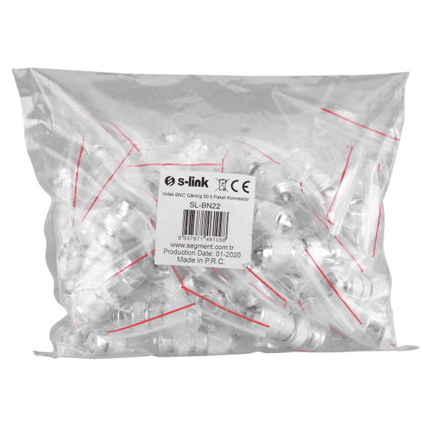 S-LINK SL-BN22 VIDALI BNC GÜMÜŞ 100'LÜ PAKET KONNEKTÖR - 4