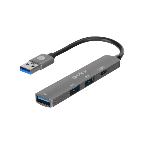 S-LINK SW-U322 2*USB2.0, 1*USB3.0, 1*TYPE-C TYPE-C METAL USB HUB - 4