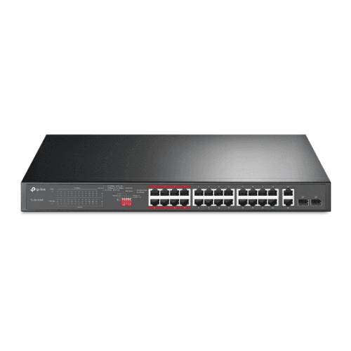 TP-LINK TL-SL1226P 26-PORT 10/100MBPS POE+ SWITCH 24 10/100MBPS POE+ PORTS 2 GIGABIT RJ45 PORTS 2 COMBO SFP SLOTS - 4