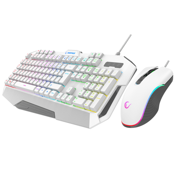 RAMPAGE KM-34 GLARE BEYAZ USB RGB AYDINLATMALI Q 12800 DPI MOUSE GAMING OYUNCU KLAVYE SET - 11