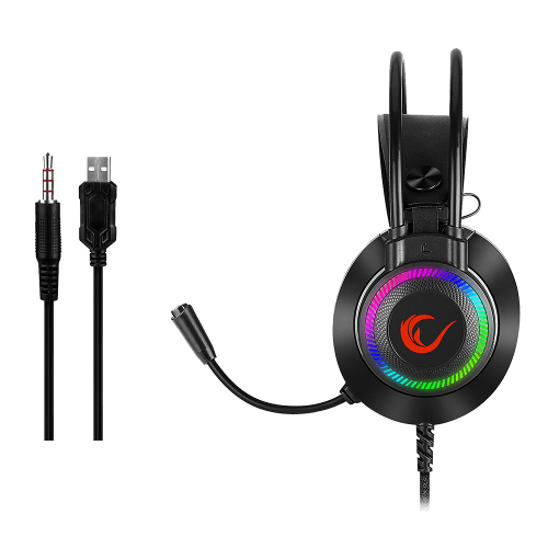 RAMPAGE RM-K27 X-JAMMER RAINBOW LEDLI PC USB 3.5M PS4-XBOX-MOBILE GAMING OYUNCU MİKROFONLU KULAKLIK - 6