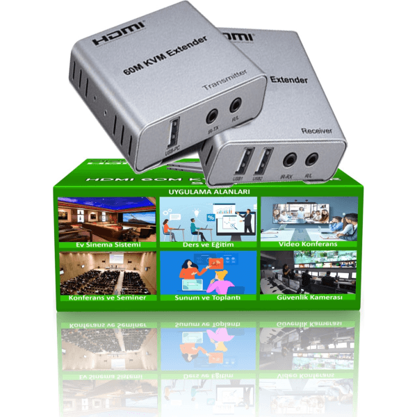 APRONX APX-USB60M (KVM60M) CAT5E/CAT6 60M USB FULLHD 1080P 3D KVM HDMI EXTENDER - 11