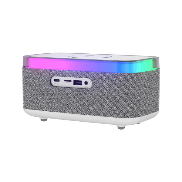 MIKADO MD-W8 1200MAH 10W GRİ BT,USB,KABLOSUZ ŞARJLI RGB-GECE LAMBASI ÖZELLİKLİ ALARMLI SAAT SPEAKER - 16