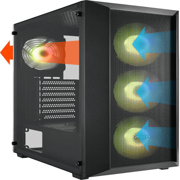 FSP CMT218B  650W RGB TEMPERLİ CAM USB 3.0 MESH SİYAH ATX GAMING KASA - 17