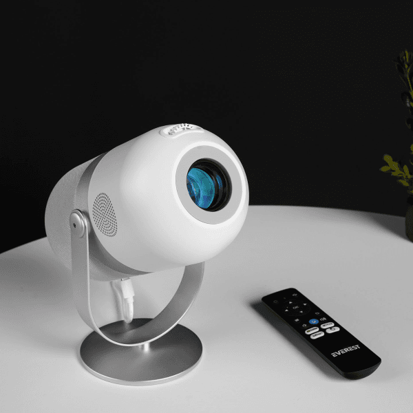 EVEREST PJ09 BEYAZ MINI TAŞINABILIR 1280*720P 4500 LÜMEN 150 ANSIL ANDROID 9.0 EKRAN YANSITMALI METAL TRIPODLU HD PROJEKSİYON - 11