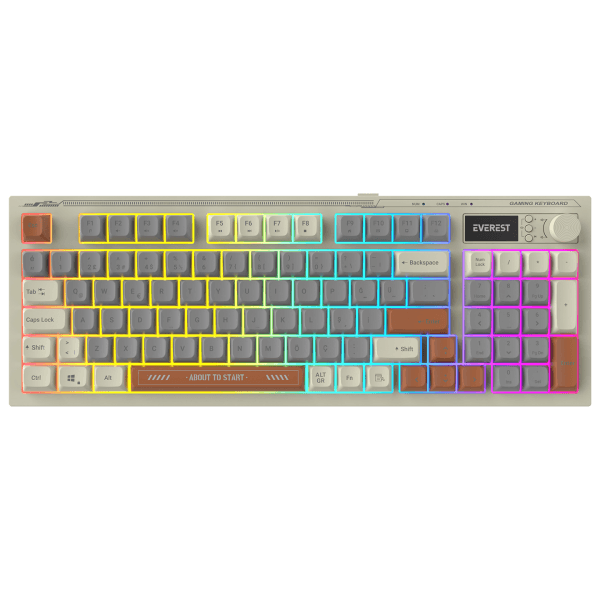 EVEREST KB-79 SILENT PRO GRİ MAVİ/GRİ/KAHVE SESSİZ RGB Q MEMBRANE OYUNCU KLAVYESİ - 3