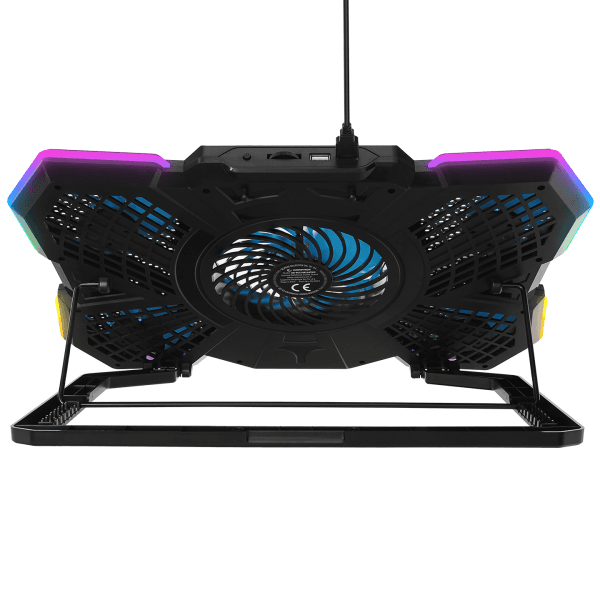 ADDISON RAMPAGE AD-RC13 BELLATRIX SIYAH 5 FAN 2 USB RGB IŞIKLI 15-17 NOTEBOOK SOĞUTUCU STAND - 12