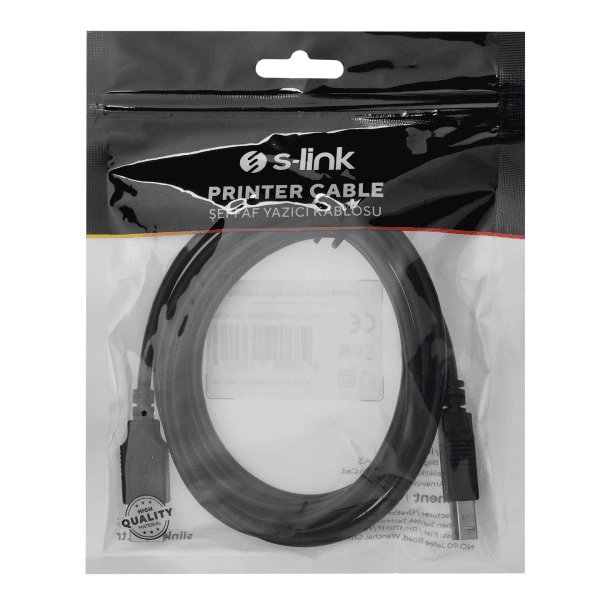 S-LINK SL-U2020 USB2.0 2M SİYAH YAZICI KABLO - 4