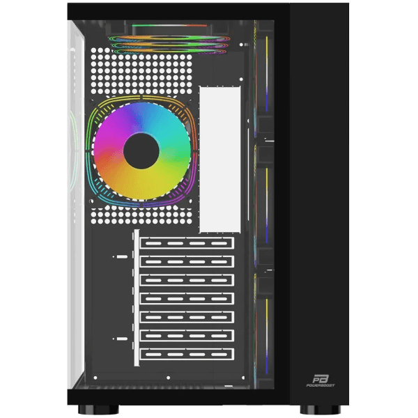 POWERBOOST PB-SS02B SEA VIEW USB 3.0, ATX 7 X ARGB FANLI, SIYAH KASA (PSU YOK) - 5