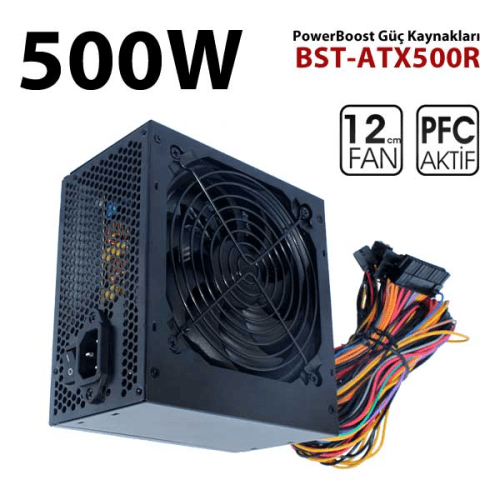 Power Boost BST-ATX500R 500W 12cm Siyah Fan A/PFC - 2
