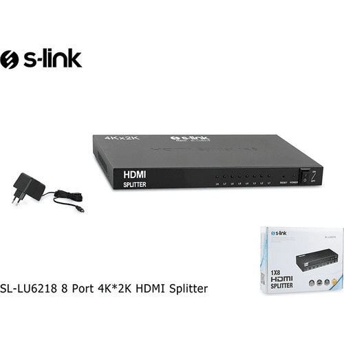 S-LINK SL-LU6218 8 PORT 4k 2k HDMI SPLITTER - 6