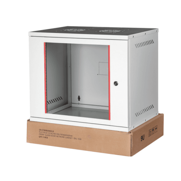 LANDE 9U LN-STB09U5440LG 19" STB SECURITY BOX DUVAR TIPI KABINET  W=542 MM D=400 MM RAL 7035 A.GRI (542X400X459) - 2