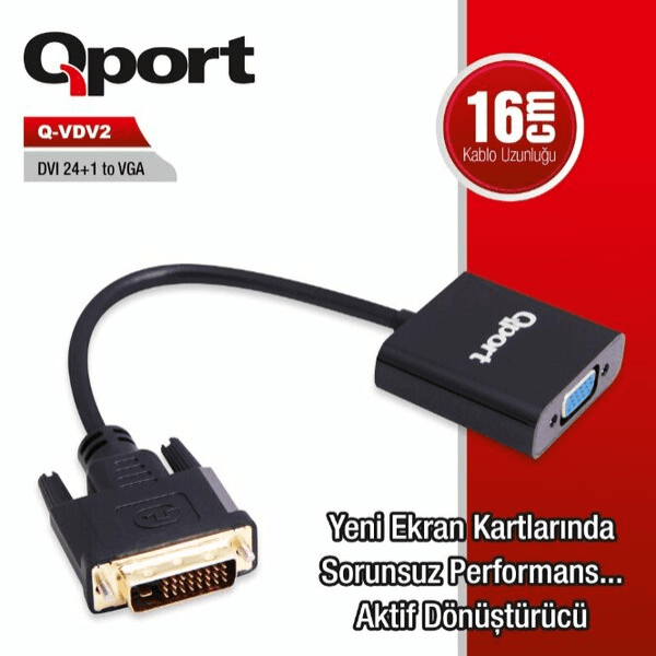 QPORT (Q-VDV2) DVI TO VGA CEVIRICI - 5