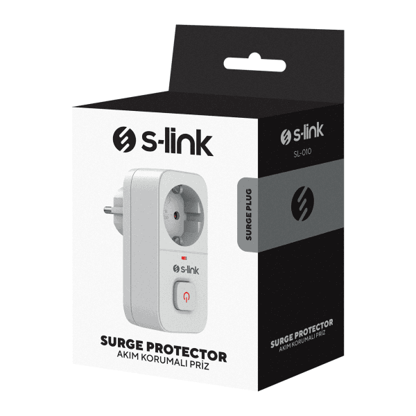 S-LINK SL-010 16A/250V 750 JOULE ANAHTARLI ISIYA DUYARLI DEVRE VE AKIM KORUMALI TEKLİ PRİZ - 8