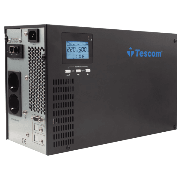 TESCOM CL-101 1 KVA  1F/1F 3X12V 9AH ONLINE UPS SNMP DAHIL (YANDAN EKRAN) (900960229) - 2