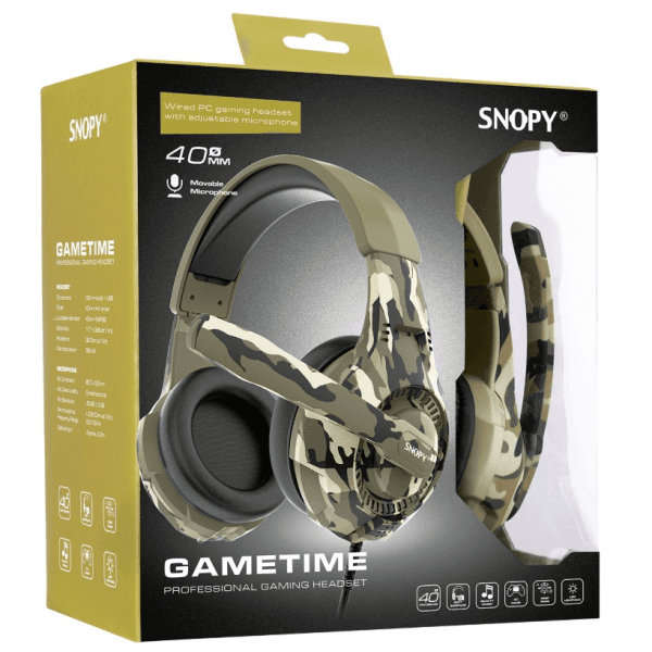 SNOPY SN-8800 GAMETIME KAMUFLAJ DESENLİ PC 3,5M PS4-XBOX-MOBILE GAMING OYUNCU MİKROFONLU KULAKLIK - 10