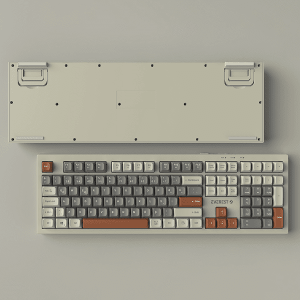 EVEREST KM-77 RUNA GRİ/KREM/KAHVE USB RAINBOW AYDINLATMALI SESSIZ Q KLAVYE + MOUSE SET - 7