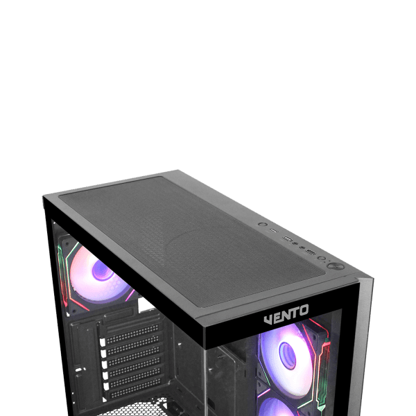 VENTO VG4202FL  650W RGB TEMPERLİ CAM USB 3.0 MESH SİYAH ATX GAMING KASA - 11