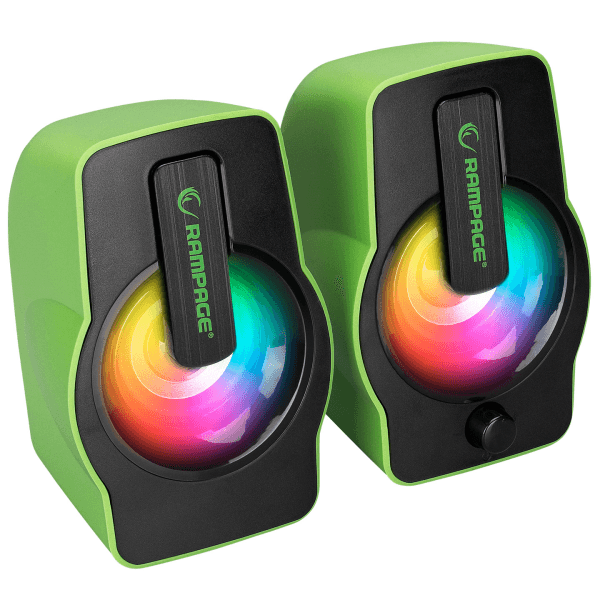 RAMPAGE RMS-G7 FALSETTO 2.0 6 WATT RGB LEDLI YEŞİL MULTIMEDIA GAMING USB SPEAKER - 5