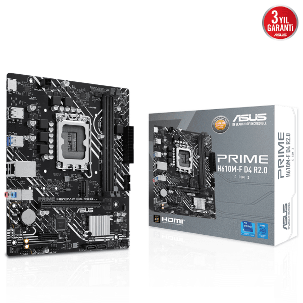 ASUS PRIME H610M-F D4 R2.0 Intel H610 LGA1700 DDR4 3200 HDMI M2 USB3.2 mATX ASUS 5X PROTECTION III Armoury Crate AI Suite 3 - 9
