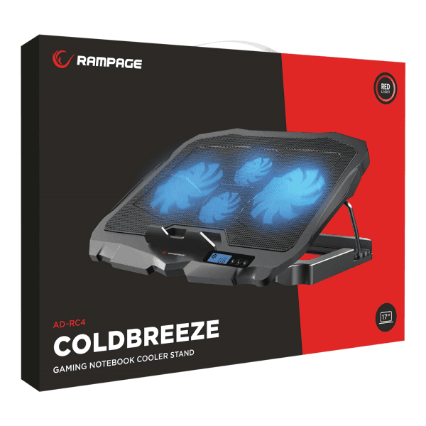 ADDISON RAMPAGE AD-RC4 MAVİ LEDLİ 2*125MM+2*70MM IŞIKLI FAN 15-17 NOTEBOOK SOĞUTUCU STAND - 14