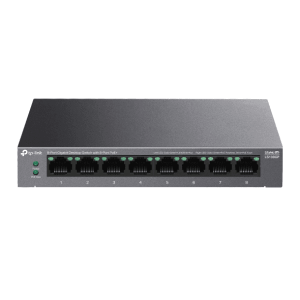 TP-LINK LS108GP 8 PORT 10/100/1000 POE 62W YONETILEMEZ SWITCH - 7