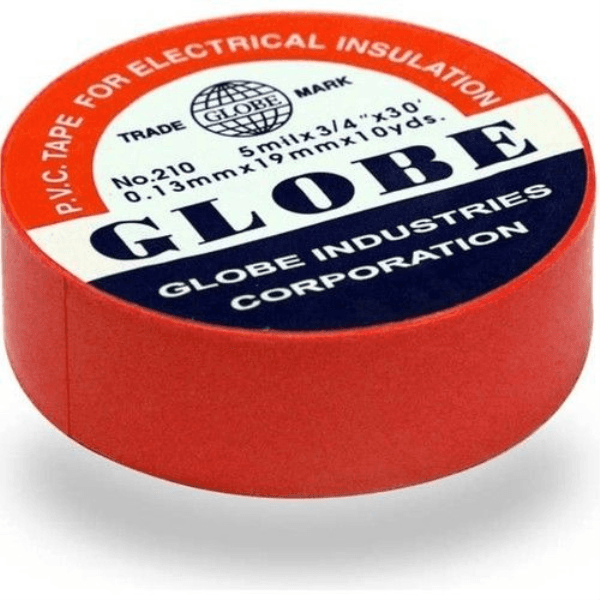 GLOBE KIRMIZI İZOLE BANT ELEKTRİK BANDI  0.13MM X 19MM X 10YDS - 4