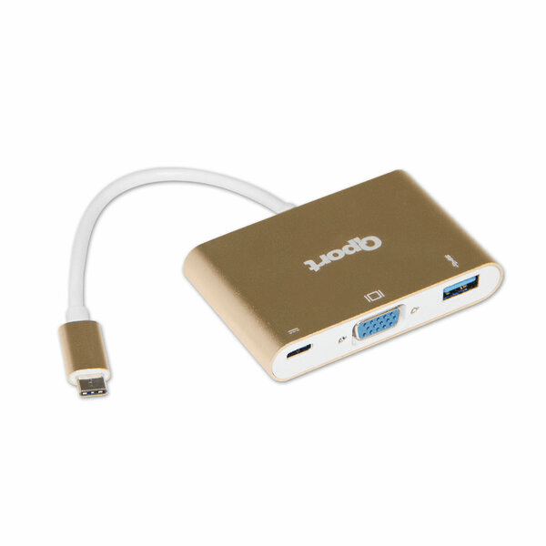 QPORT (Q-TV03) TYPE-C TO VGA/USB3.0/TYPE-C(F) CEVIRICI - 7