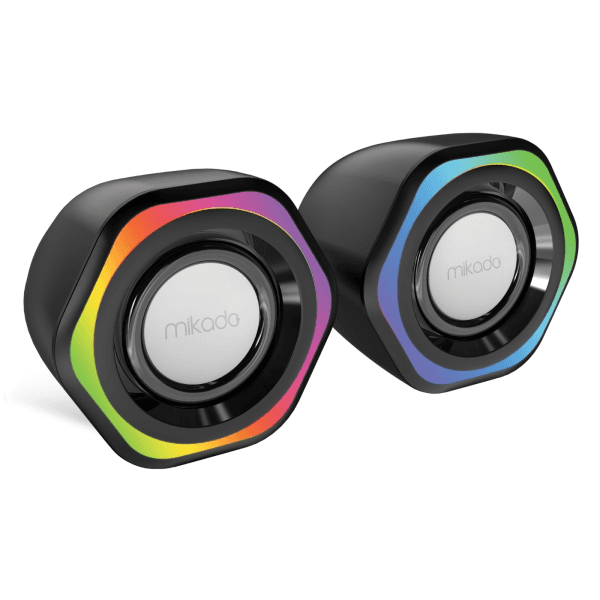 MIKADO MD-176 2.0 3W*2 SIYAH RGB AYDINLATMALI USB + 3.5MM USB 5V SPEAKER HOPARLÖR - 4