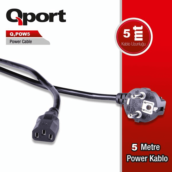 QPORT (Q-POW5) 5M POWER KABLOSU - 3