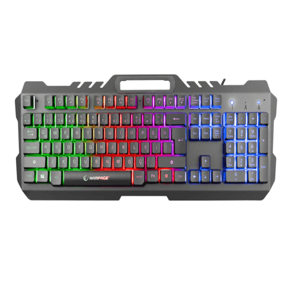 RAMPAGE KB-R57 X-JAMMER GÖKKUŞAĞI AYDINLATMALI USB TAM TÜRKÇE GAMING OYUNCU KLAVYESİ - 7