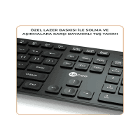 LECOO KW201 (SİYAH) KABLOSUZ TÜRKÇE Q KLAVYE & MOUSE SET - 4