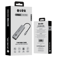 S-LINK SW-U707 HDMI ONOFF GRİ METAL 7 IN 1 2*USB 3.0, 1*TYPE-C 3.1, 1*PD, 1* HDMI 4K60HZ, SD VE TF TYPE C HUB ADAPTÖR - 4