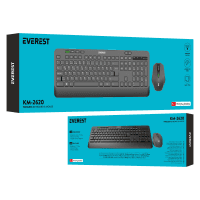 EVEREST KM-2620 SİYAH USB SESSIZ SWITCH İNCE KABLOSUZ Q MULTIMEDIA KLAVYE + MOUSE SET - 5