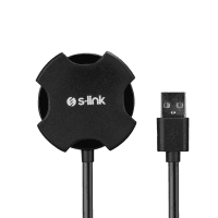S-LINK SW-U212 SİYAH USB 2.0 4 PORT HUB KABLOLU ÇEVİRİCİ ADAPTÖR - 2