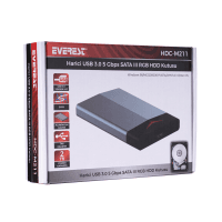 EVEREST HDC-M211 HARİCİ USB3.0 HIZ 5 GBPS SATA III 6 GBPS RGB IŞIKLI HDD KUTUSU - 4
