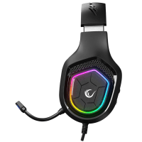 RAMPAGE RM-K90 VECTOR SİYAH RGB LED TYPE-C GAMING MİKROFONLU OYUNCU KULAKLIĞI - 3