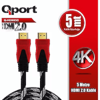 QPORT (Q-HDMI53) ALTIN UCLU 5M 4K HDMI2.0 KABLO