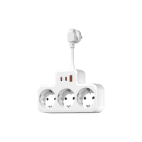 S-LINK PRZ07 BEYAZ 3 SOKETLİ 15MM 1 USB 2 TYPE-C PD20W 1050 JOULE TAM BAKIR KABLOLU AKIM KORUMALI PRİZ - 2