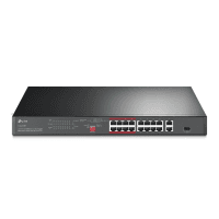 TP-LINK TL-SL1218P 16-PORT 10/100 MBPS + 2-PORT GIGABIT RACKMOUNT SWITCH WITH 16-PORT POE+ 150W
