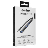 S-LINK SWV-USBC023 4 IN 1 GRİ METAL TYPEC TO 2*USB2.0 USB 3.0, PD TYPE C ADAPTÖR - 4