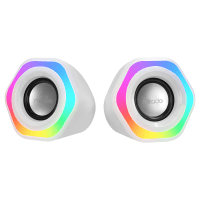 MIKADO MD-176 2.0 3W*2 BEYAZ RGB AYDINLATMALI USB + 3.5MM USB 5V SPEAKER HOPARLÖR - 2