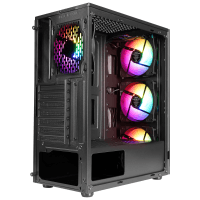 ZEIRON Z-MASTER X100 TEMPERED GLASS 4*SABIT RAINBOW FAN 2*USB2.0+USB3.0+HD AUDIO MID-TOWER GAMING OYUNCU KASASI - 3