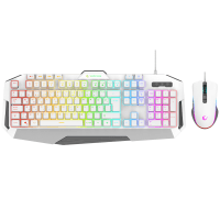 RAMPAGE KM-34 GLARE BEYAZ USB RGB AYDINLATMALI Q 12800 DPI MOUSE GAMING OYUNCU KLAVYE SET