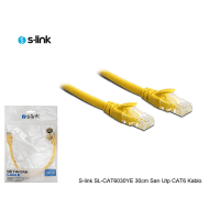 S-LINK SL-CAT6030YE 30CM SARI UTP CAT6 Kablo