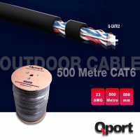 QPORT Q-CATFULL 500 M LSZH CAT6 OUTDOOR 23AWG 0.58MM %100 BAKIR SİYAH KABLO - 2