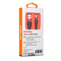 HYTECH HY-X225 3A MICRO USB 1M KIRMIZI DATA + ŞARJ KABLOSU - 3